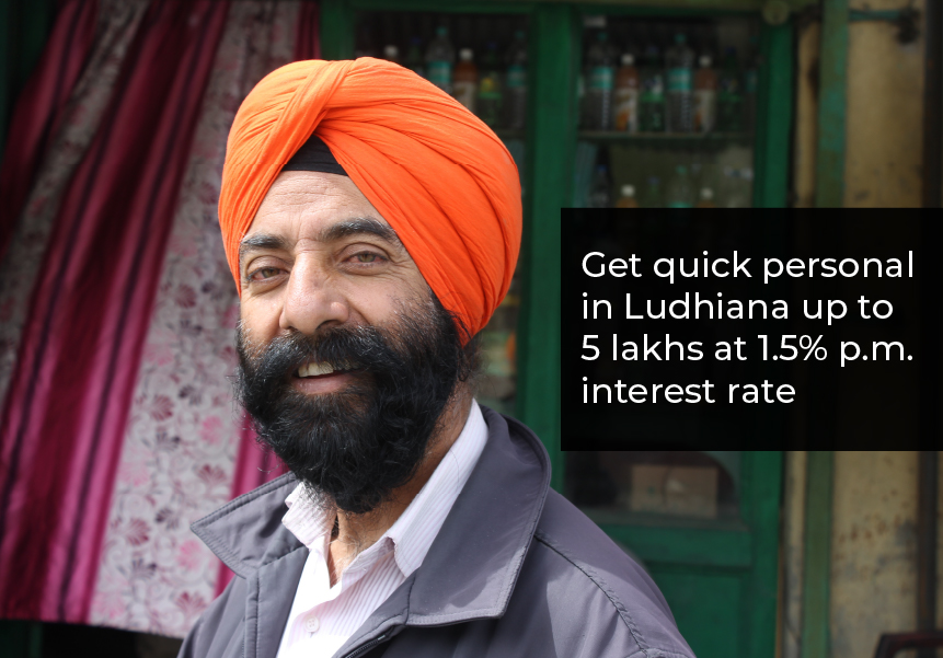 Get quick personal in Ludhiana up to 5 lakhs at a 1.5% p.m. interest rate